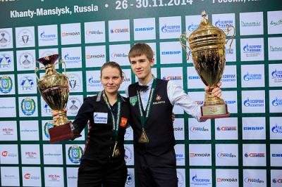 Диана миронова и Сергей Крыжановский чемпионы мира по "свободной пирамиде" 2014г. (фото "Югра Спорт")