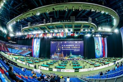 СК "Олимпийский" (проходит межународный турнир "Кубок Кремля" по бильярдному спорту)