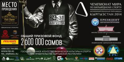 официальный плакат чемпионата мира 2014 г. по комбинированной пирамиде в Киргизии
