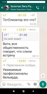 переписка в открытом чате сайта "ЗолотаяЛига.рф"