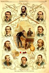 Чемпионы игры на бильярде. Листок из газеты 1866г. (автор не известен)