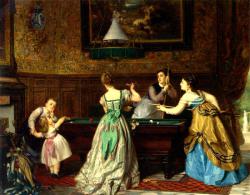 Boutibonne CharleS Edouard. Ladies Playing Billiards 1869